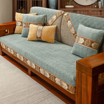 沙发垫【轻奢新中式】实木沙发垫四季通用现代毛绒防滑加厚坐垫子冬季