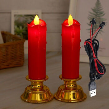 创森小米生态家居厂家直销家用led电子蜡烛灯无烟仿真流泪款杆蜡寺庙