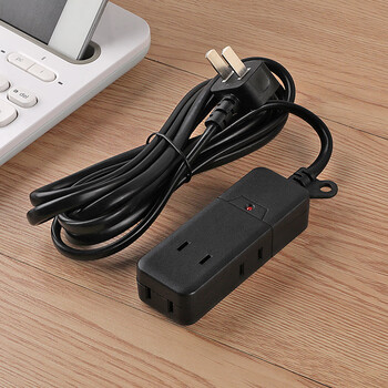 电动车加长防摔充电插座迷你小型插板两脚插排插二扁 全长2米 8孔