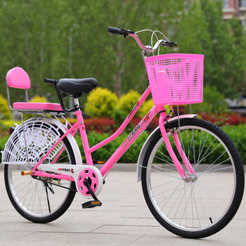 城市骑行女式自行车26寸24成人女学生轻便20牧马粉色顶配20英寸单速