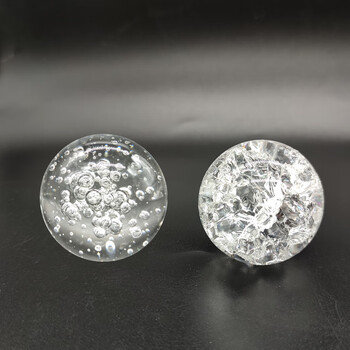 冰裂玻璃水晶气泡球风水轮球假山流水喷泉鱼缸茶台转运珠配件 6cm气泡