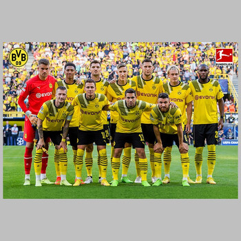 球星海报赛前合影竞彩体彩票店巴萨皇马全 卡其色 hy2212 多特蒙德 90