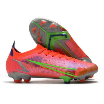 豹权欧冠 刺客14彩虹足球鞋雪豹fg透气内马尔学生高帮长钉运动鞋 刺客