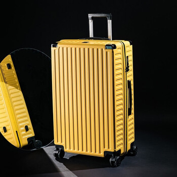 箱皮箱子80寸大号密码箱子6金丝雀黄网兜款坚固包角32寸礼品永久质保