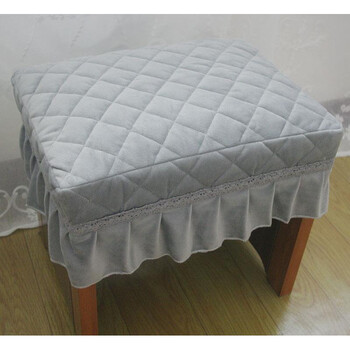 罩小装饰凳子椅套罩方型耐磨正方形坐套大小家用垫 灰色2灰色 小灰边