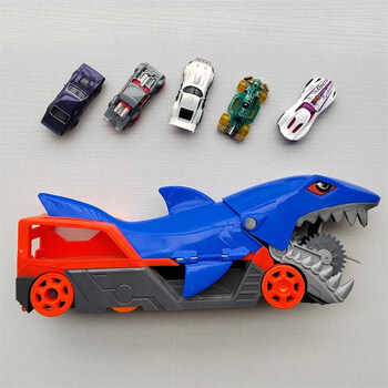 风火轮城市猛兽对战运输车套装饥饿鲨鱼恐龙战车收纳车发射玩具无包装