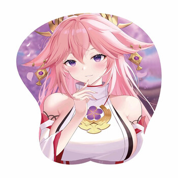 定制3d胸鼠标垫游戏原神碧蓝航线diy二次元立体超大硅胶护手腕垫 米