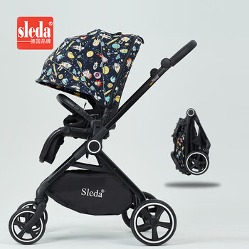 强孩纳sleda德国进口品牌双向高景观婴儿推车折叠轻便新生儿可坐可躺