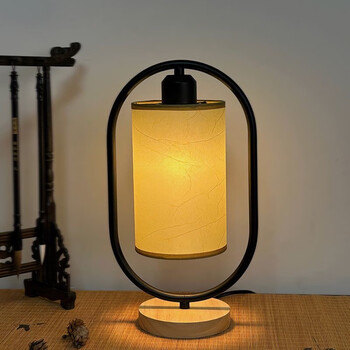 中式简约古风书法台灯复古卧室创意床头灯宿舍书桌实木装饰小夜灯