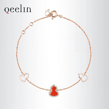 qeelin麒麟petitewulu系列18k金钻石红玛瑙葫芦手链wubr0001brgdra