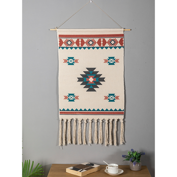 挂毯北欧波西米亚纯手工编织挂画背景卧室壁毯画民宿房间装饰梦卡琳