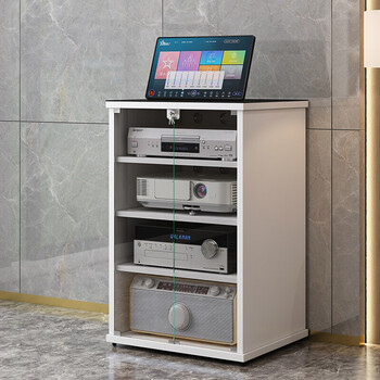 功放机柜功放架ktv设备柜家用功放柜家庭影院音响柜置物架子四层白色