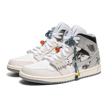 nike)>耐克airjordan1mid水墨十八籽中国风七夕男子休闲球鞋定制无