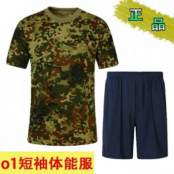 库存老式01短袖体能训练服迷彩体能服套装户外速干t恤短裤军迷用品军