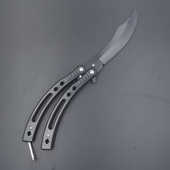 cs同款弯刀 csgo不开刃cs玩具帅气练习高颜值折叠刀军工csgo刀蝴蝶