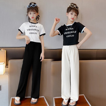 汉立女童夏装阔腿裤休闲912岁女孩宽松薄款夏季女孩子中小学生夏款