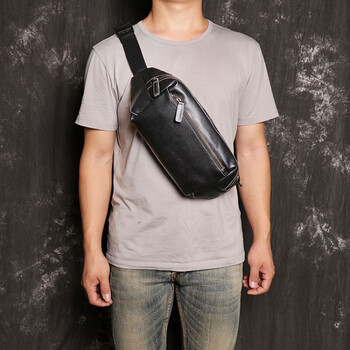 男士单肩/斜挎包>lartigent>lartigent真皮男包休闲百搭女牛皮胸包大