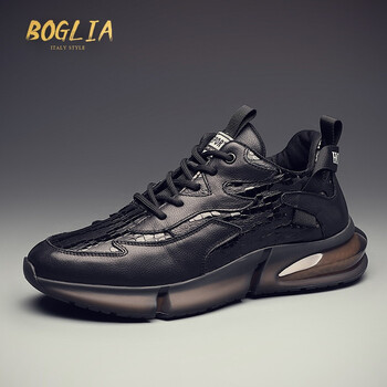 伯格利亚boglia轻奢品牌运动鞋男鞋冬季2021新款百搭真皮皮面休闲鞋子