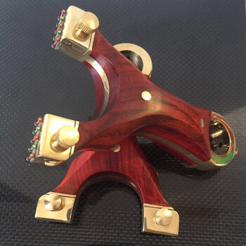 崛适木柄纯铜实木紫檀免绑快压弓户外精准反曲扁皮不锈钢数控弹弓天龙