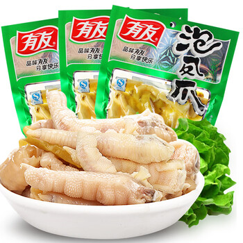 有友泡椒凤爪136g*10袋脚大包装重庆零食 酸菜味10袋