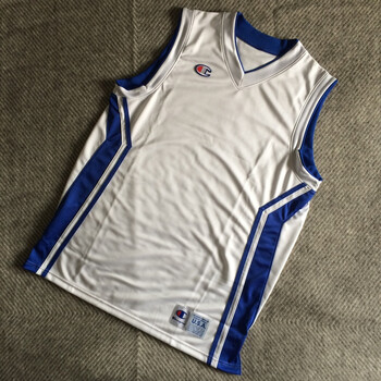 champion 日版篮球背心 刺绣球衣 速干排汗 白宝蓝 s