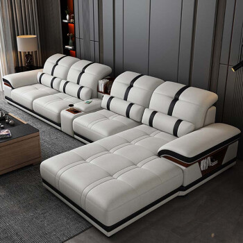 艾郎仕真皮转角l型沙发组合简约现代轻奢欧式大小户型休闲网红客厅