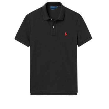 拉夫劳伦（Ralph Lauren）短袖男士Polo衫 男款翻领商务休闲男装上衣 男短袖商务polo衫 黑色红标-小标 S码（建议55-65kg）