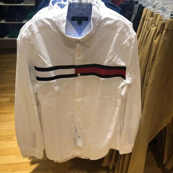 tommyjeans汤米tommyhifger男装春秋新款商务休闲长袖衬衫牛津纺衬衣