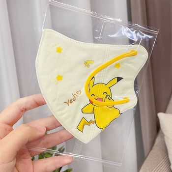 3d立体皮卡丘口罩可爱儿童口罩高颜值女卡通印花防护口罩夏季透气 3d