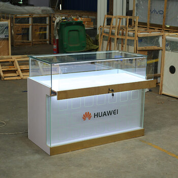 手机柜台展示柜华为玻璃柜台转角三木展柜 18.