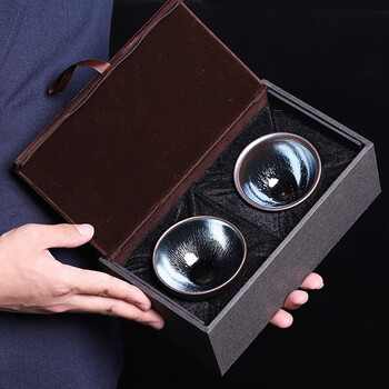 王盏贵银丝葫芦建盏对杯