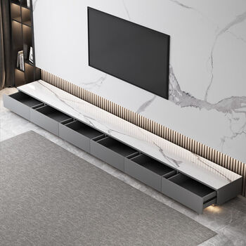 敏谭 客厅卧室长条电视柜小户型墙柜迷你落地储物柜收纳柜电视桌 灰色