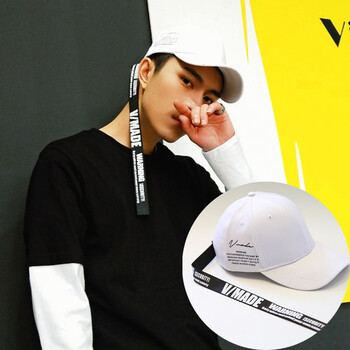 韩版鸭舌帽夏潮流个性棒球帽遮阳帽学生街头时尚百搭白色男士帽子