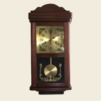 机械上发条复古机械挂钟老式发条摆钟墙壁钟风水钟表客厅上弦挂钟表