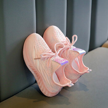 鸿星童童鞋女童2024春夏新款网面透气儿童运动鞋女孩椰子鞋夏季 xy