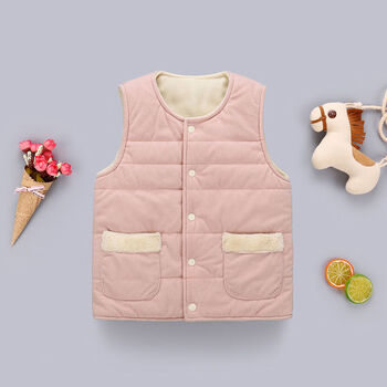迪士尼儿童羽绒马甲免洗耐脏秋冬加绒婴儿童羽绒棉马甲秋冬男女童宝宝