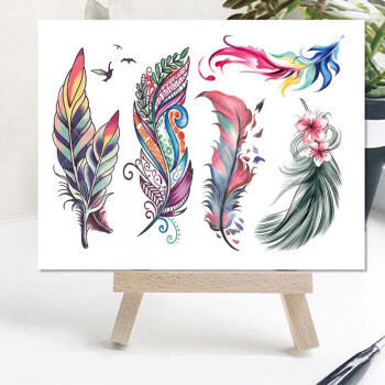 abdt纹身贴纸私处2022网红羽毛纹身贴纸防水持久私剖腹产遮疤痕性产遮