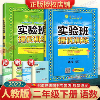 可选】小学实验班提优训练二年级 下册 语文数学2本 人教版