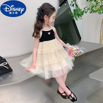 夏季新款蓬蓬纱裙韩版女宝宝背心裙夏装女孩爱心网纱连衣裙90cm90cm