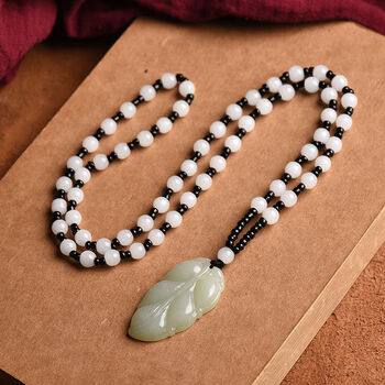 &君呈& 金枝玉叶吊坠白玉金枝玉叶吊坠毛衣链玉坠玉佩玉石情侣项链