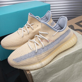 鞋350情侣款满天星夏季透气时尚休闲耐磨踩屎感椰子运动鞋 麻布奶油