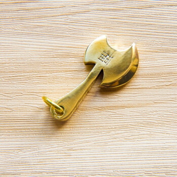 2019202122牛年新款铜斧钥匙扣吊坠斧车钥匙链挂件黄铜斧子小铜环