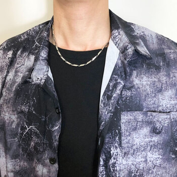 项链男潮男个性简约钛钢不掉色嘻哈加长款帅气装饰链子菱形锁骨链菱形