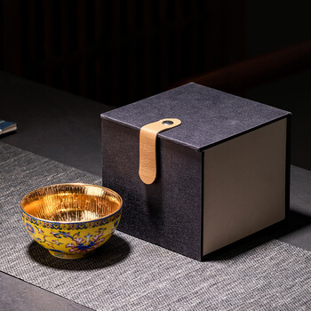 【轻奢高端】15鎏金主人杯鎏金主人杯个人专用陶瓷茶杯功夫茶具大号