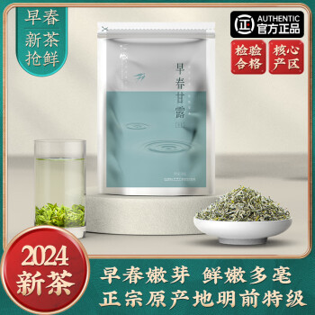 味独珍2024新茶 早春蒙顶甘露 四川明前春茶 蒙顶山茶 蒙顶甘露高山绿茶 早春甘露袋装100g