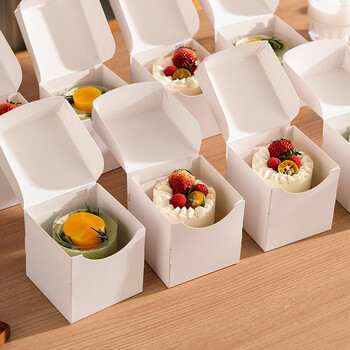 vinland英国蛋糕打包盒甜品包装盒4切件盒子网红慕斯千层2寸烘焙法式