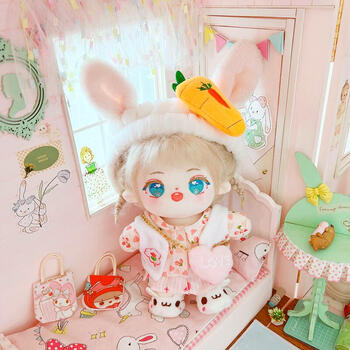 利瑞芬棉花糖20cm无属性明星娃娃人形毛绒玩具 焦糖奶栗可爱棉花娃娃