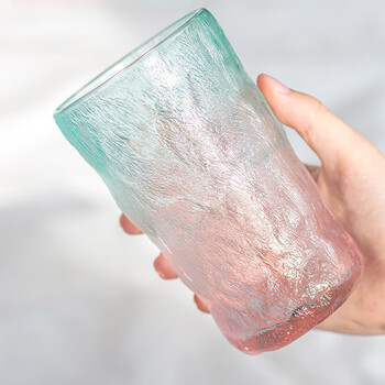 家小博玻璃杯水杯女网红冰川杯啤酒男女红酒威士忌酒杯夏季果汁茶杯