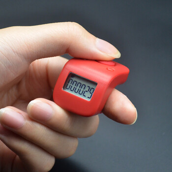 计数器新款手动戒指型带夜光可充电电子数显手指记数器红色夜光充电