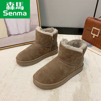 森马雪地靴子女2023年冬季新款保暖大棉靴女时尚短筒防寒厚底棉鞋女